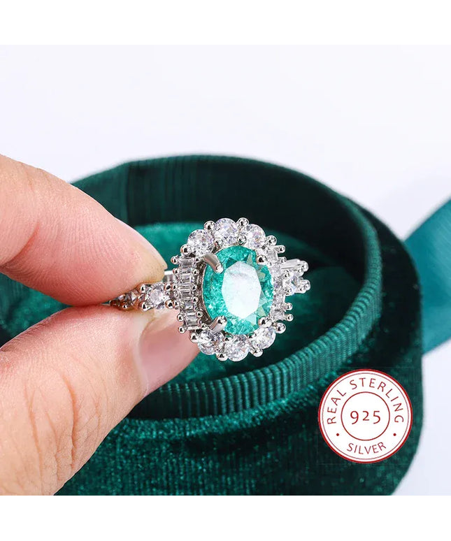 KissICON 6 KissIcon Paraiba Green Diamond Ring - Double Crystal Design