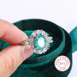 KissICON 6 KissIcon Paraiba Green Diamond Ring - Double Crystal Design