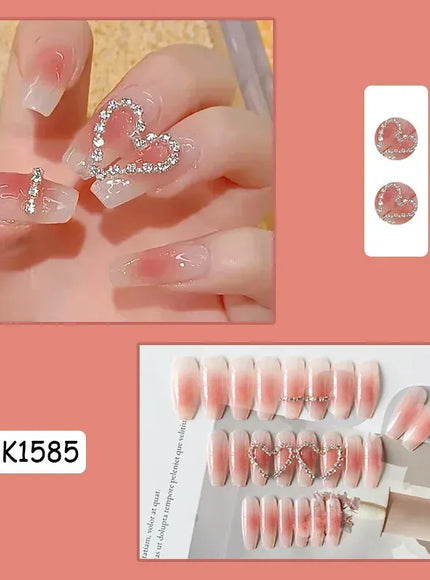 KissICON 6 [KissIcon] Pink Press On Nails - Reusable Acrylic