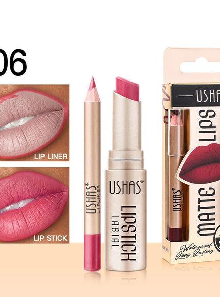 KissICON 6# KissIcon Ushas Lipstick Lipliner Set - Long Lasting