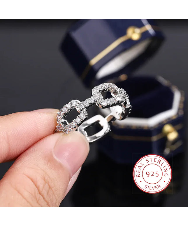 KissICON 6 KissIcon Zircon Geometric Wedding Ring - S925 Silver Plated
