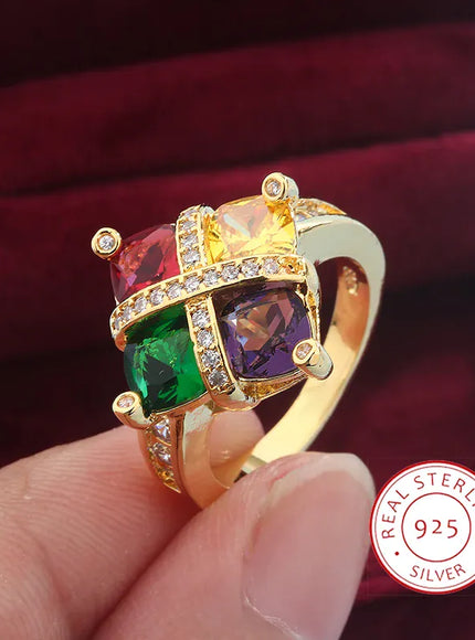 KissICON 6 KissIcon Zircon Ring Gold Tone Silver Plated - Sparkle