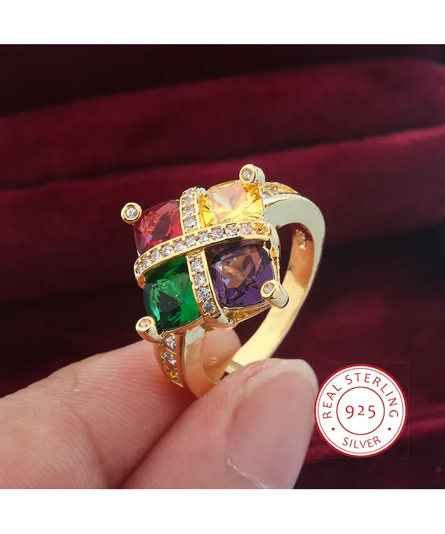 KissICON 6 KissIcon Zircon Ring Gold Tone Silver Plated - Sparkle