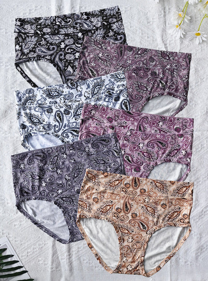6 Pack Breathable Large Print Fashion Womens Underwear plus size outfit UK - KissICON