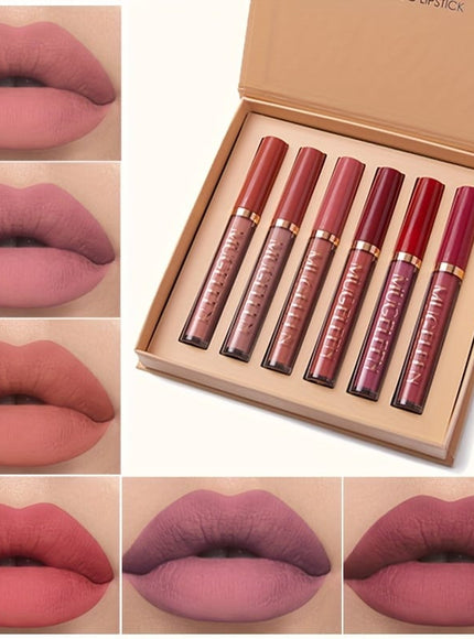 KissICON 6-Pack Lip Gloss B Velvet Matte Liquid Lipstick 6pack Valentines