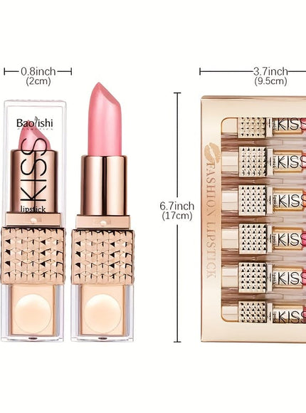 KissICON 6 pearlescent lipsticks 6pc Velvet Gloss Pearl Shine Longlasting