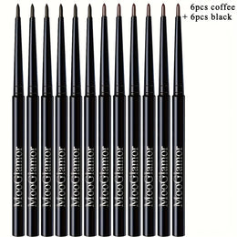 KissICON 6 pieces black + 6 pieces brown 12pc Longlasting Waterproof Gel Eyeliner Pen