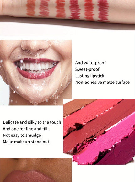 KissICON 6 Sets KissIcon Lip Pencil Set - Waterproof Matte Lip