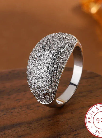 KissICON 6 Stylish Zircon Ring For Ladies Shiny AAA Stones Ideal Gift