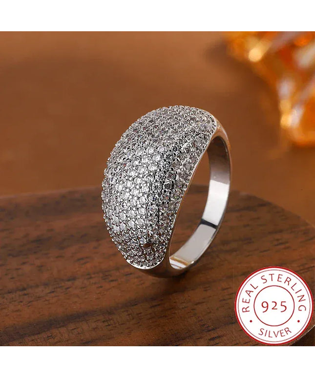KissICON 6 Stylish Zircon Ring For Ladies Shiny AAA Stones Ideal Gift