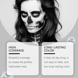 KissICON 60g Boxed Halloween Black White Eyes Face Body Paint Full Coverage Lighweight Foundation Clown Joker Makeup Waterproof Cream Oil Cosplay