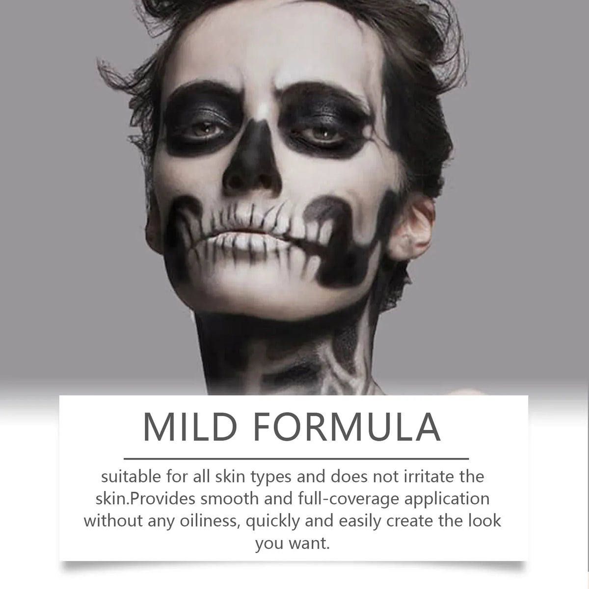 KissICON 60g Boxed Halloween Black White Eyes Face Body Paint Full Coverage Lighweight Foundation Clown Joker Makeup Waterproof Cream Oil Cosplay