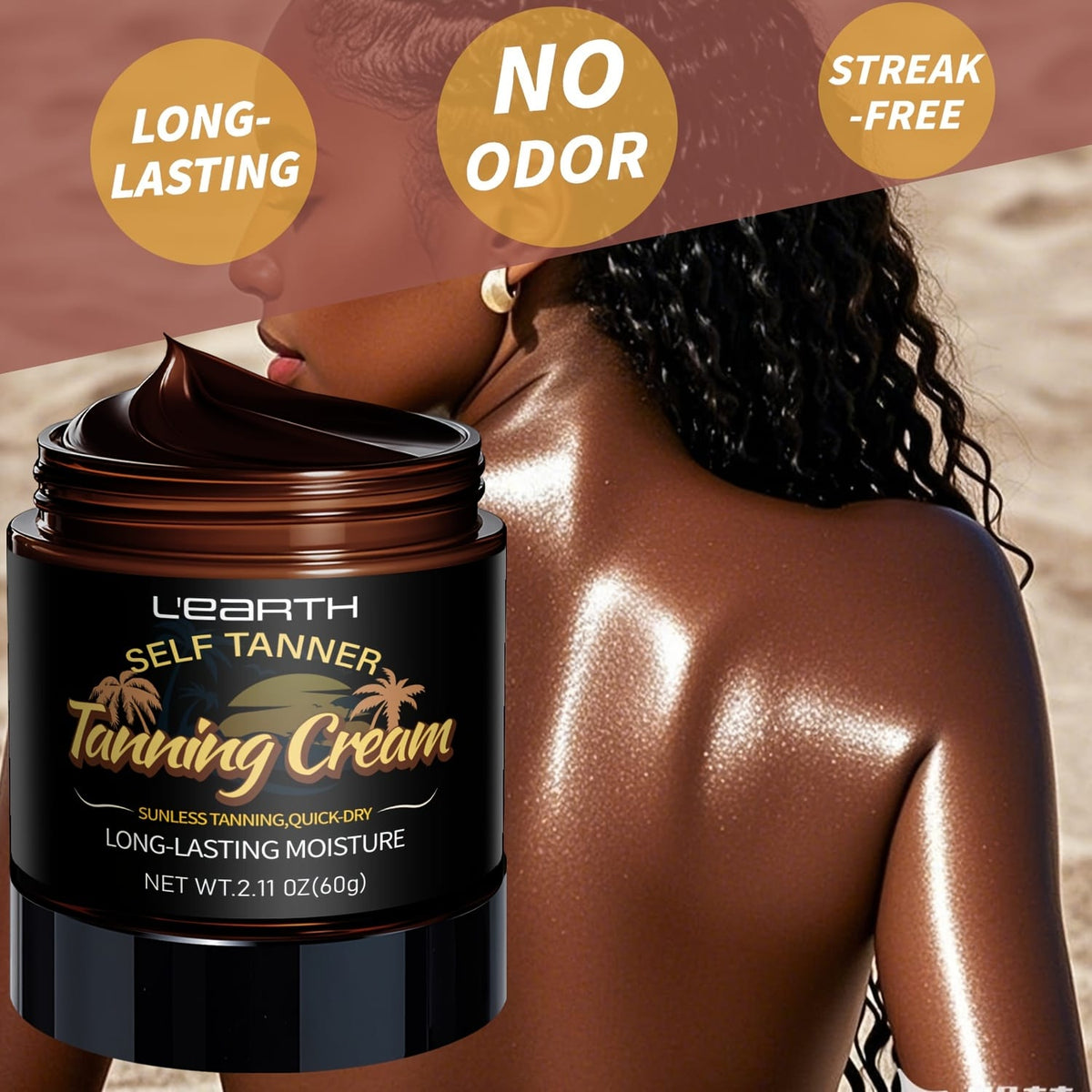 KissICON 60g Deeply Moisturizing Coconut Sunless Tan