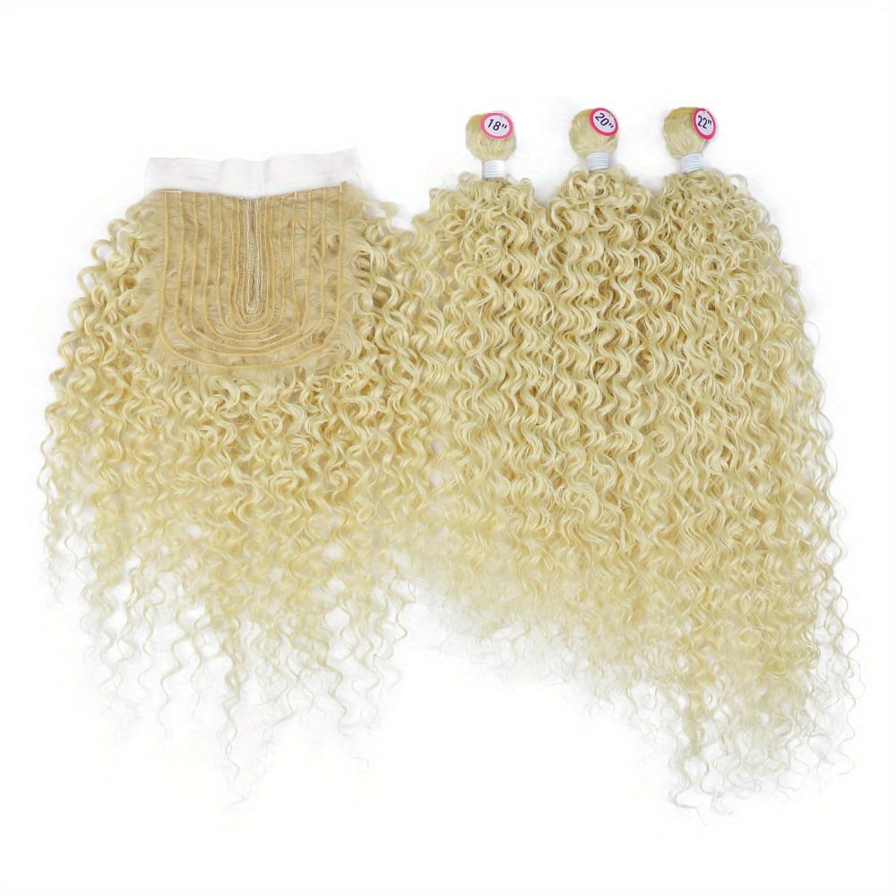 KissICON 613 / 18 20 22 with 18 KissIcon 3 Packs Afro Curly Extensions Closure -