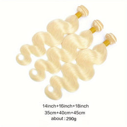 KissICON #613 / 3 Bundles-14 16 18 KissIcon Body Wave 613 Blonde Hair Extensions Natural