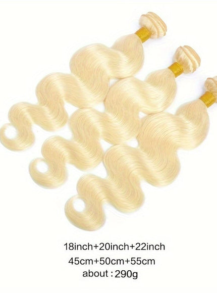 KissICON #613 / 3 Bundles-18 20 22 KissIcon Body Wave 613 Blonde Hair Extensions Natural