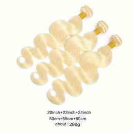 KissICON #613 / 3 Bundles-20 22 24 KissIcon Body Wave 613 Blonde Hair Extensions Natural