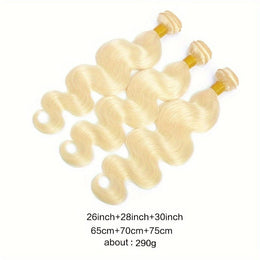 KissICON #613 / 3 Bundles-26 28 30 KissIcon Body Wave 613 Blonde Hair Extensions Natural