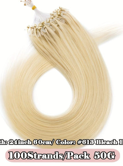 KissICON #613 bleachblonde / 24inch KissIcon Natural Hair Extensions Invisible Remy Micro Ring