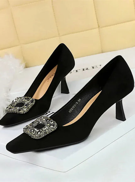 KissICON 6183-3K83 Black / 35 / CHINA 2024 Fashion Party Women Pumps Thin High Heels