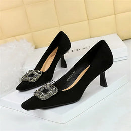 KissICON 6183-3K83 Black / 35 / CHINA 2024 Fashion Party Women Pumps Thin High Heels