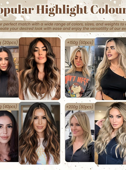 KissIcon Hair Tape In Extensions 20pcs - Seamless