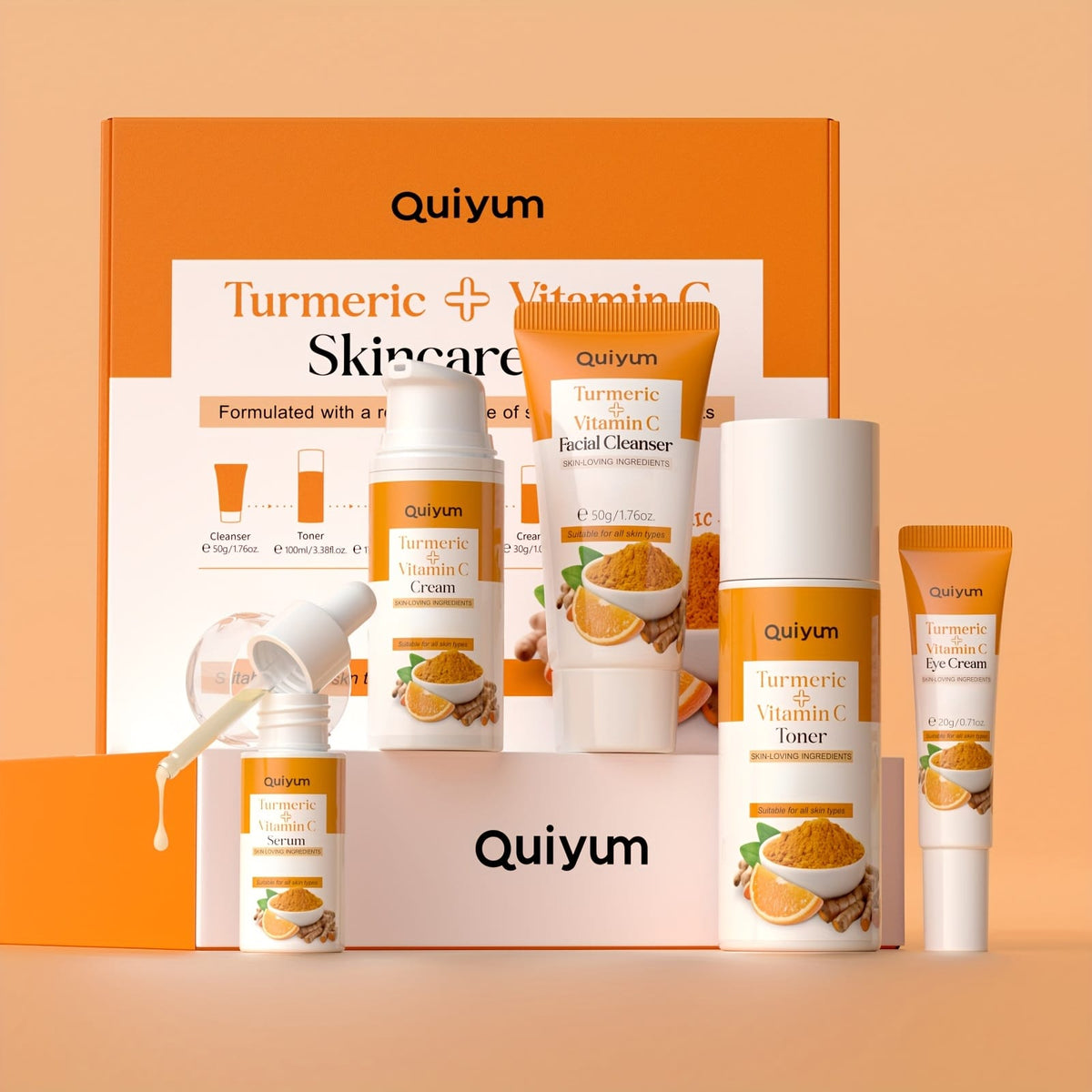 KissICON Turmeric Vitamin C Skincare Set 5 In 1
