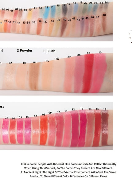 KissICON 66color 66color Eyeshadow Lip Makeup Palette Mirror