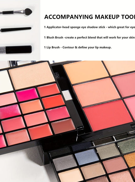 KissICON 66color 66color Eyeshadow Lip Makeup Palette Mirror
