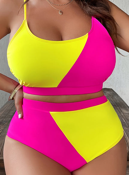 Women's Curve Color Block Bikini – High-stretch