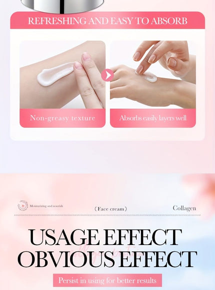 KissICON 50g(1.76oz) Collagen Sakura Firming Elasticity Face Cream - Non