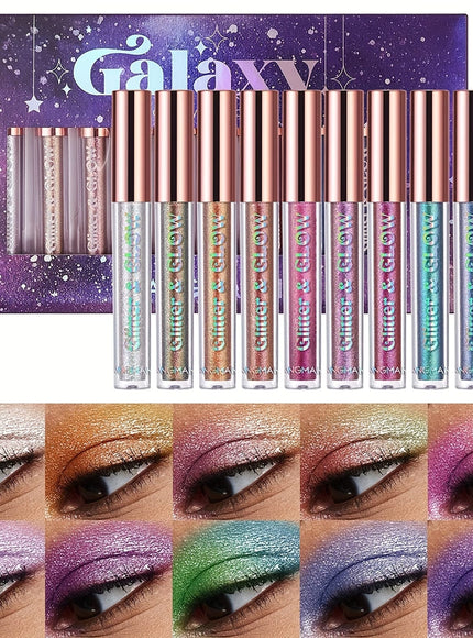 KissIcon 10 Color Glitter Liquid Eyeshadow Set -