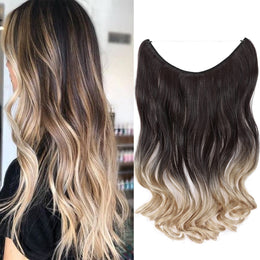 KissICON 6H24-Brown&Blonde Kissicon Hair Extensions Hidden Wire Secure