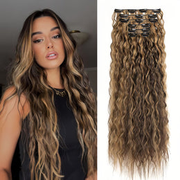 KissICON 6H613 / 24inch 16 Black Clips For Synthetic Curls - Soft
