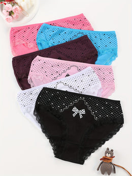 KissICON 6pc Elegant Floral Butterfly Lace Trim Briefs – Soft