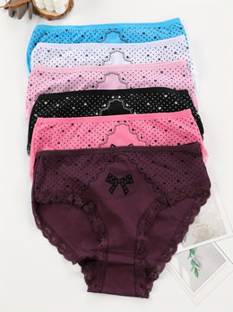 KissICON 6pc Elegant Floral Butterfly Lace Trim Briefs – Soft