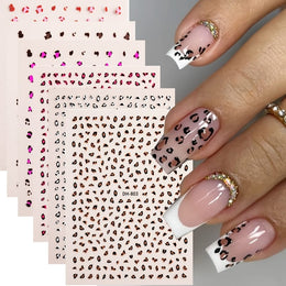 KissICON 6pcs DH803+804 KissIcon Leopard Print Nail Art Stickers Self Adhesive