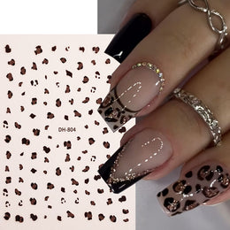 KissICON 6pcs DH803+804 KissIcon Leopard Print Nail Art Stickers Self Adhesive