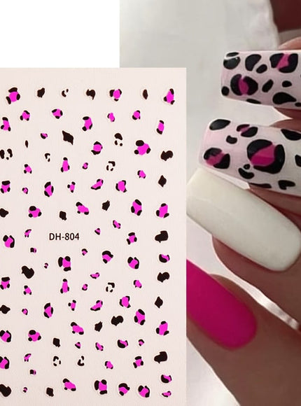 KissICON 6pcs DH803+804 KissIcon Leopard Print Nail Art Stickers Self Adhesive