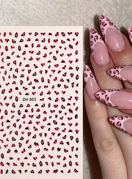 KissICON 6pcs DH803+804 KissIcon Leopard Print Nail Art Stickers Self Adhesive