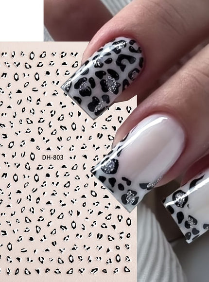 KissICON 6pcs DH803+804 KissIcon Leopard Print Nail Art Stickers Self Adhesive