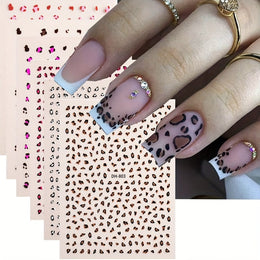 KissICON 6pcs DH803+804 KissIcon Leopard Print Nail Art Stickers Self Adhesive
