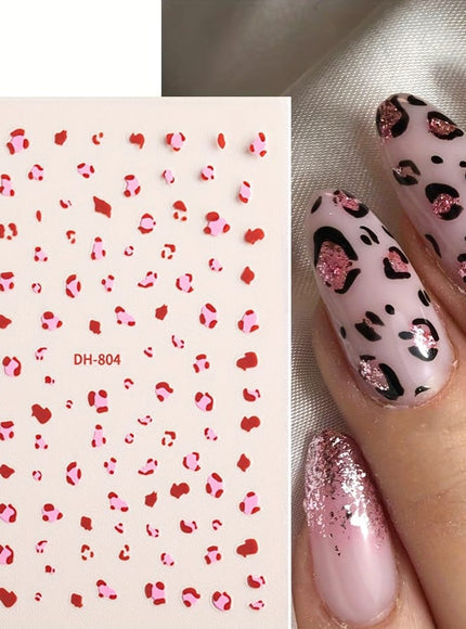 KissICON 6pcs DH803+804 KissIcon Leopard Print Nail Art Stickers Self Adhesive