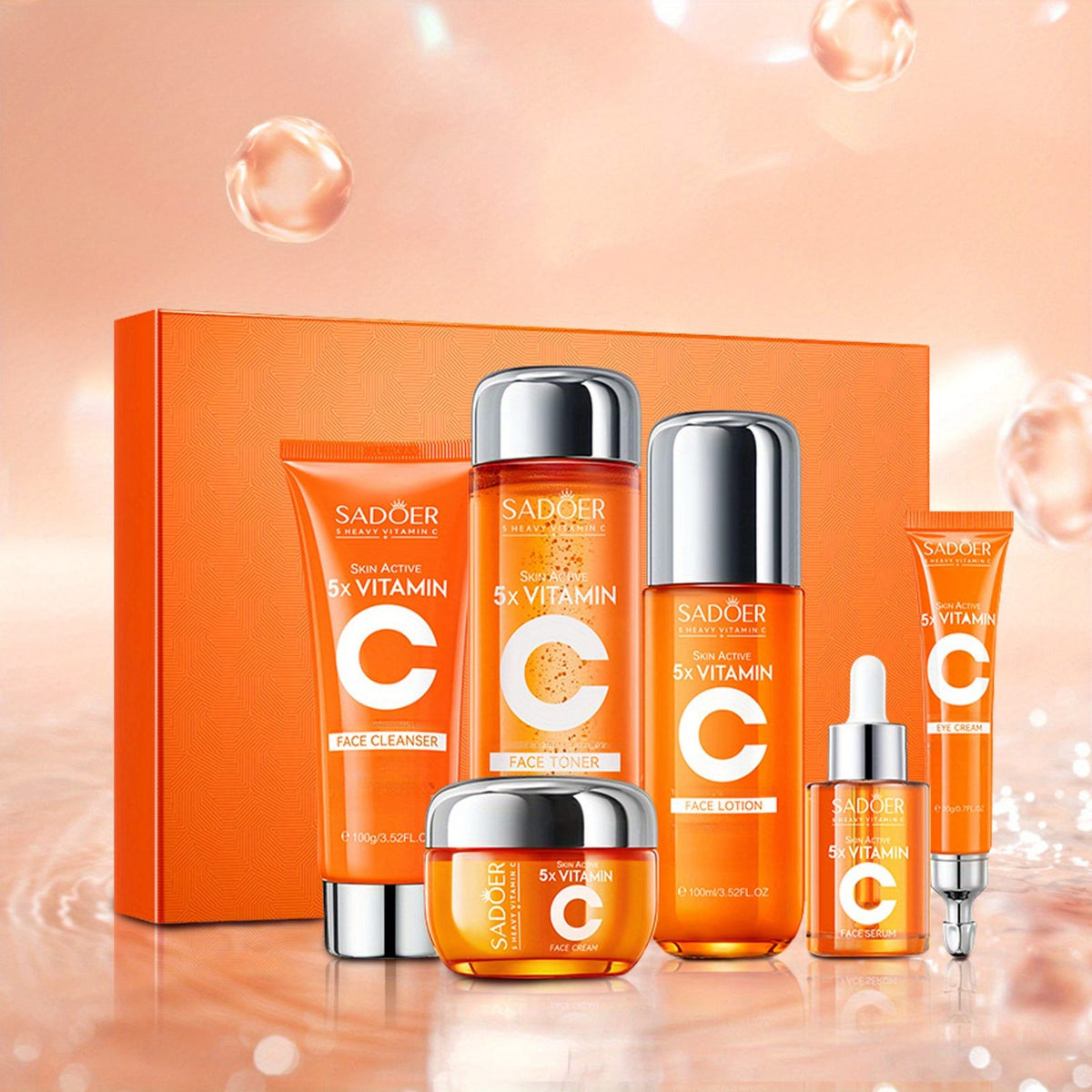 KissICON 6pcs/set KissIcon Vitamin C Brightening Skincare Gift Set -