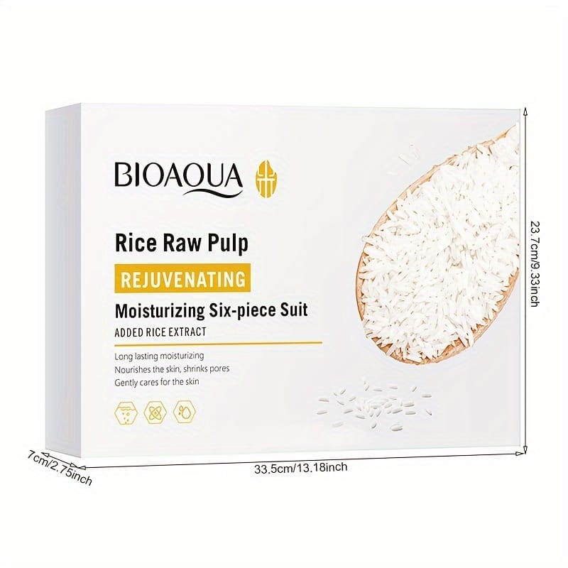 KissICON 6pcs/setColorful KissIcon Rice Hyaluronic Skincare Gift Set - Hydration