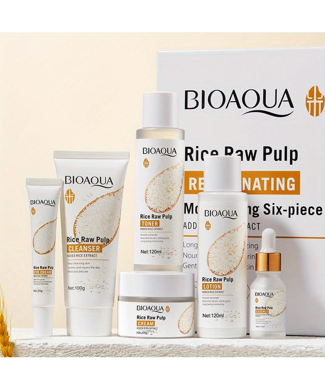 KissICON 6pcs/setColorful KissIcon Rice Hyaluronic Skincare Gift Set - Hydration