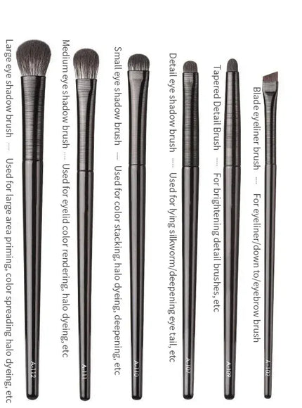 KissICON 6PCS Six Piece Eyeshadow Eyeliner Eyebrow Brushes Set Pro
