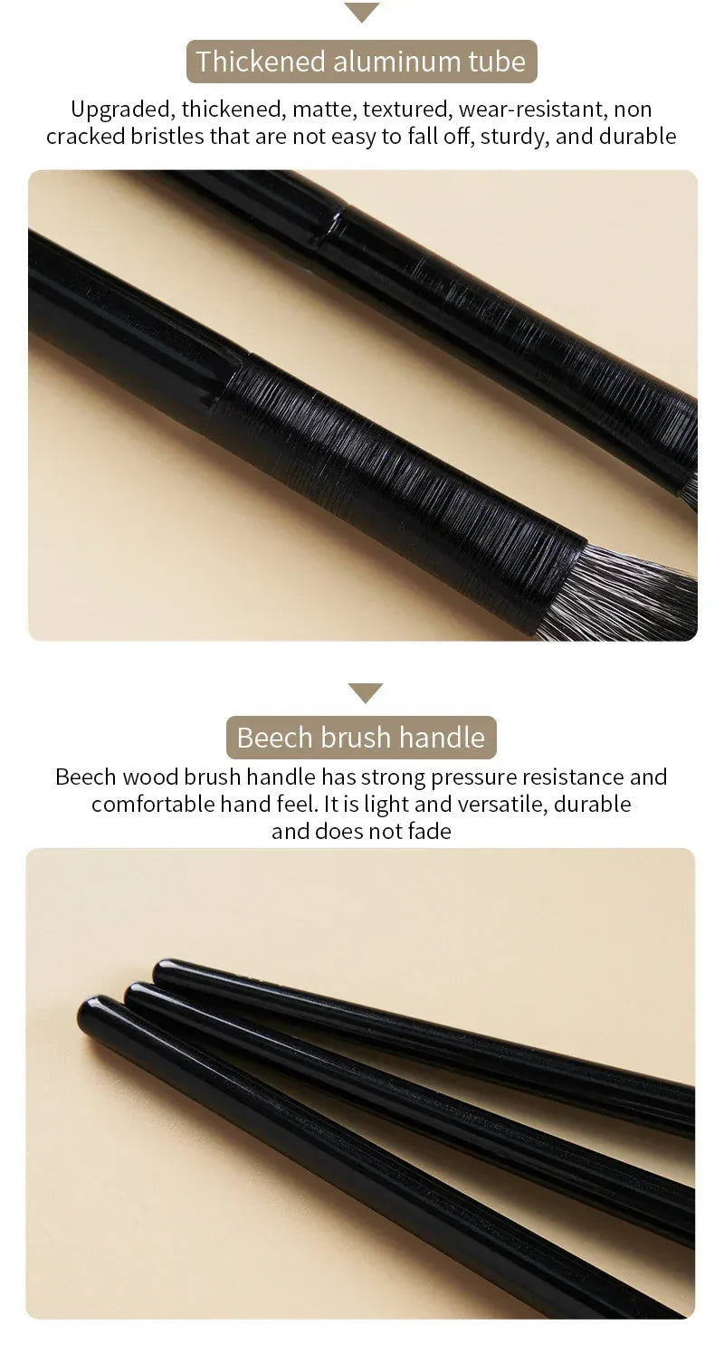 KissICON 6PCS Six Piece Eyeshadow Eyeliner Eyebrow Brushes Set Pro