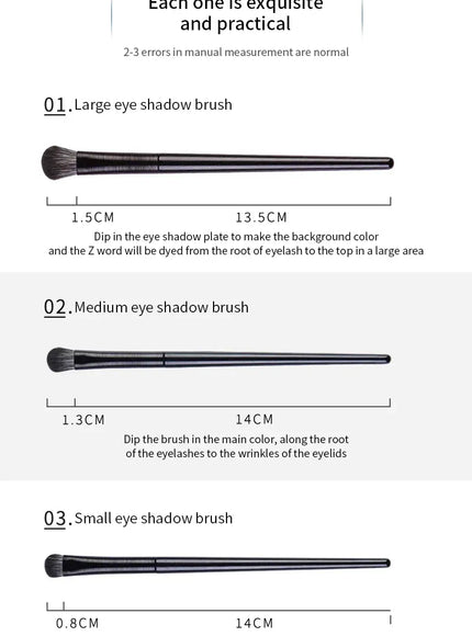 KissICON 6PCS Six Piece Eyeshadow Eyeliner Eyebrow Brushes Set Pro