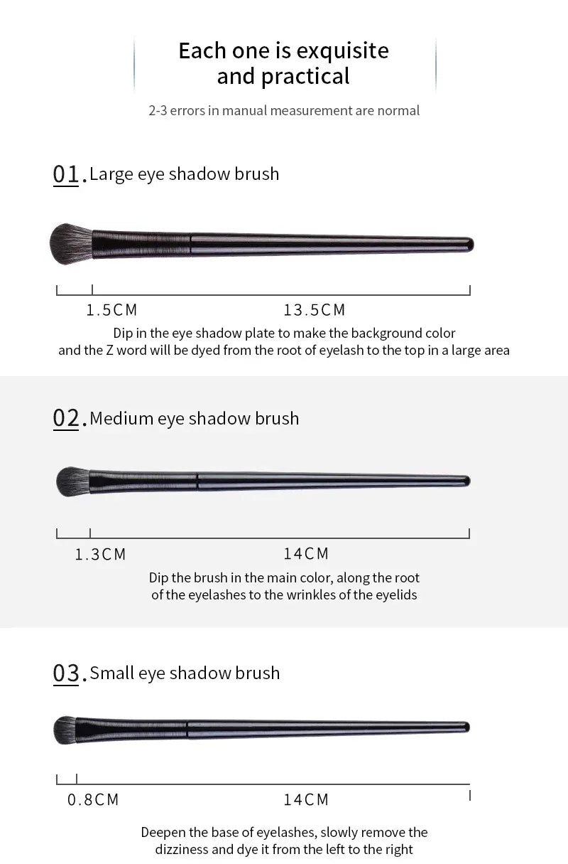 KissICON 6PCS Six Piece Eyeshadow Eyeliner Eyebrow Brushes Set Pro